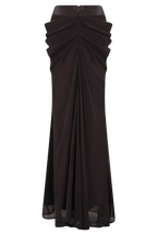 Siren Satin And Diamante Maxi Skirt in Dark Chocolate – Chic&Drifts