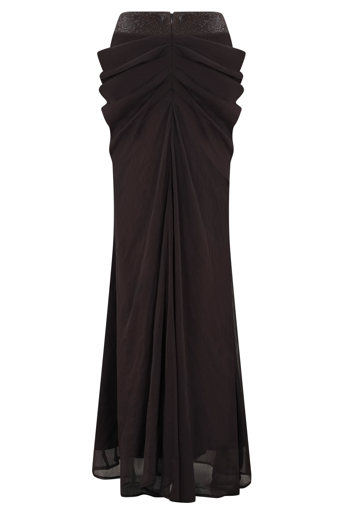 Siren Satin And Diamante Maxi Skirt in Dark Chocolate – Chic&Drifts