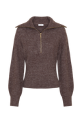Skylaine Zip Knit Jumper in Brown Marle – Chic&Drifts