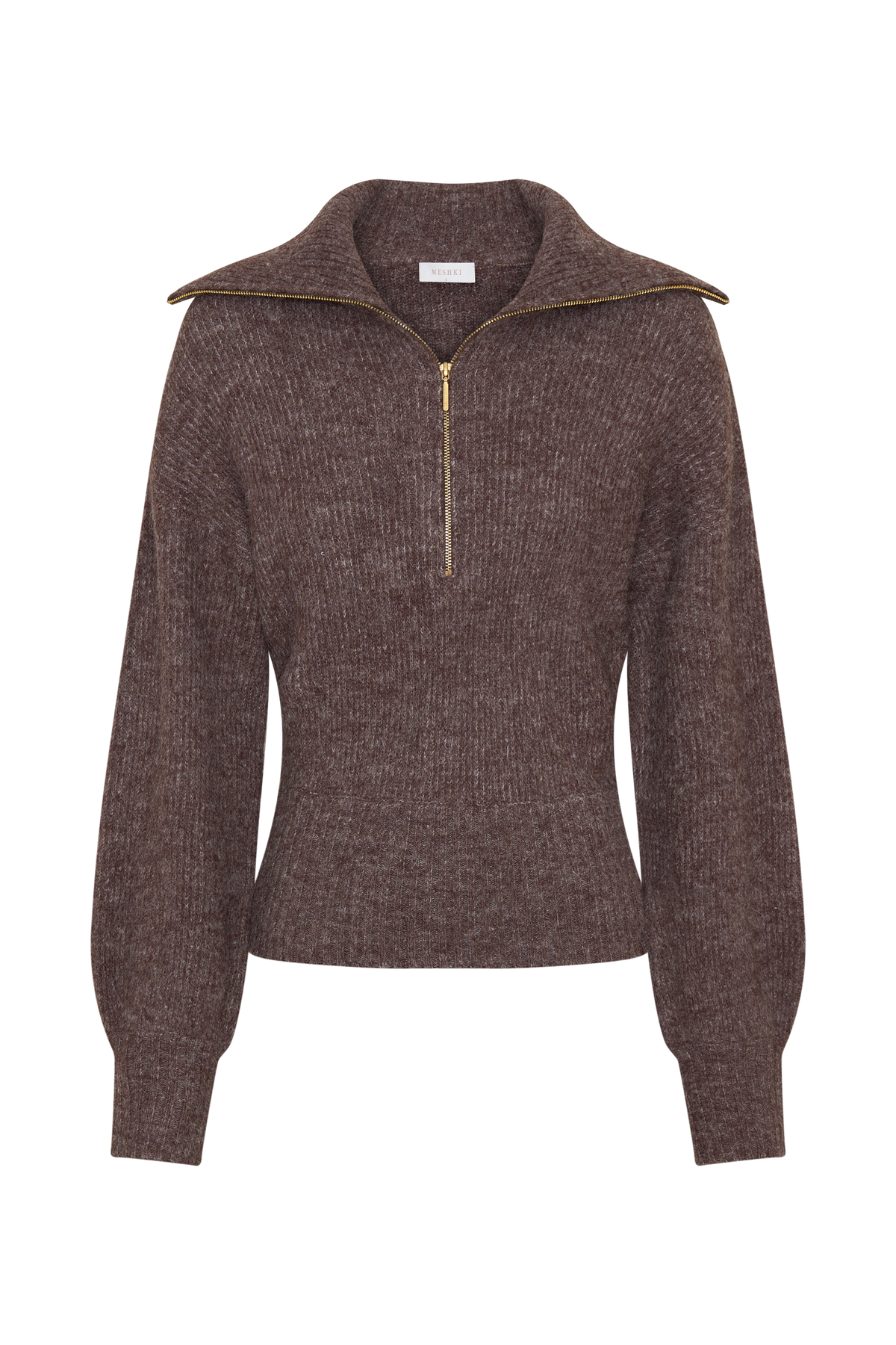 Skylaine Zip Knit Jumper in Brown Marle – Chic&Drifts