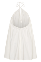 Sonja Keyhole Halter Cotton Mini Dress in White – Chic&Drifts