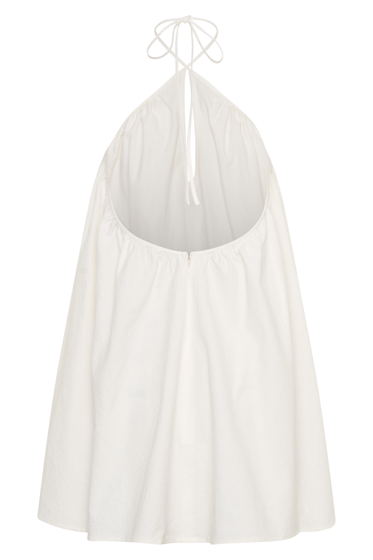 Sonja Keyhole Halter Cotton Mini Dress in White – Chic&Drifts