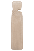 Starla Strapless Diamante Maxi Dress in Gold – Chic&Drifts