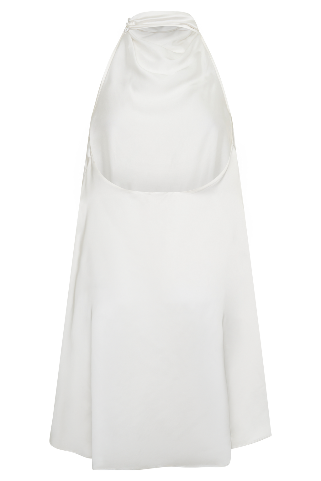 Sydney Asymmetrical Satin Halter Mini Dress in Ivory – Chic&Drifts