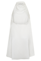 Sydney Asymmetrical Satin Halter Mini Dress in Ivory – Chic&Drifts