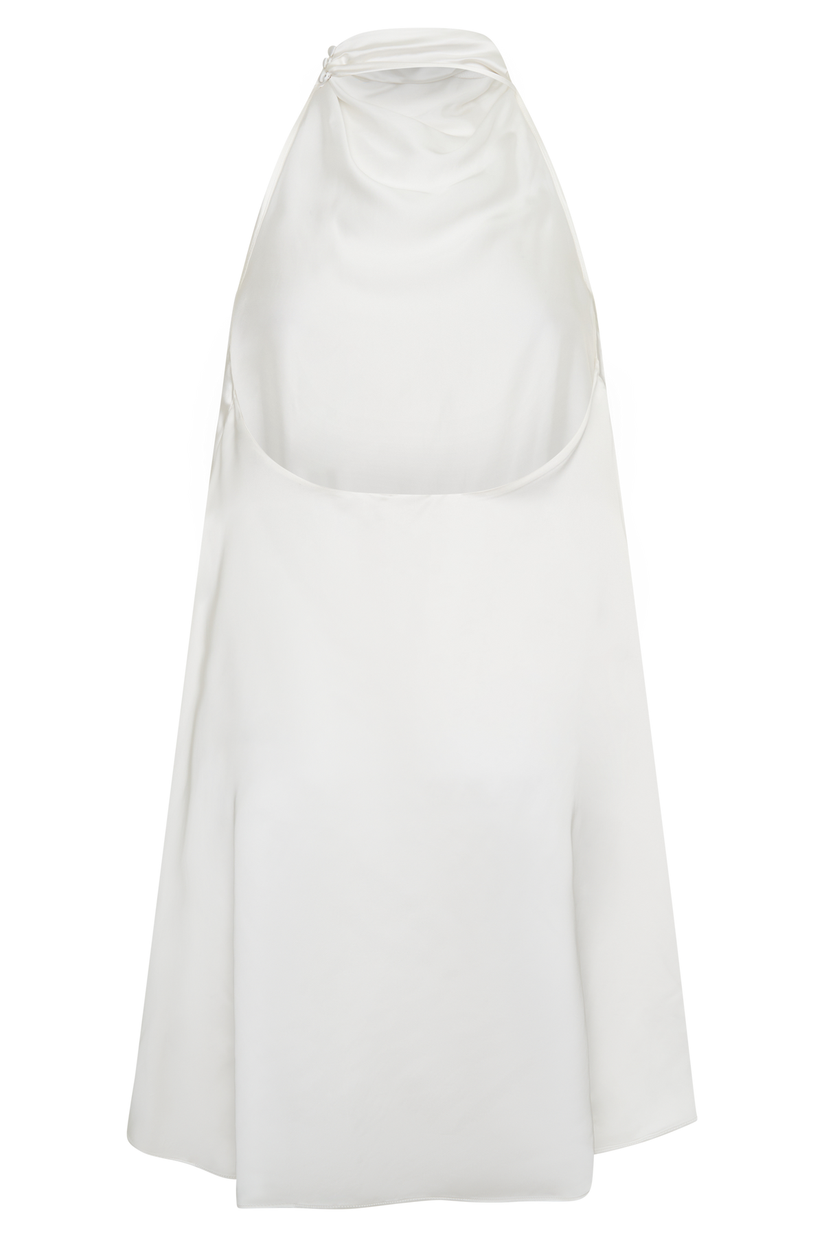 Sydney Asymmetrical Satin Halter Mini Dress in Ivory – Chic&Drifts