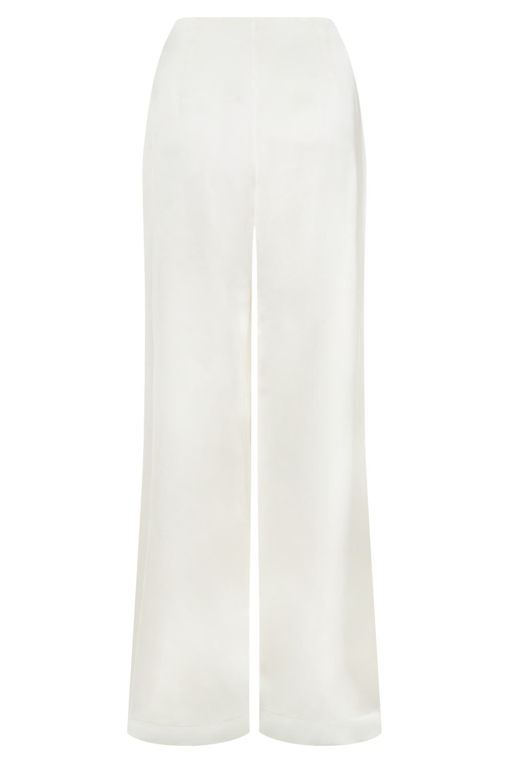 Sydney Straight Leg Satin Trousers - Ivory