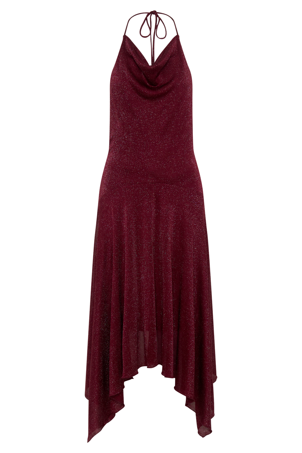 Sylvie Lurex Hankie Midi Dress in Wine – Chic&Drifts