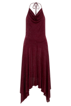 Sylvie Lurex Hankie Midi Dress in Wine – Chic&Drifts