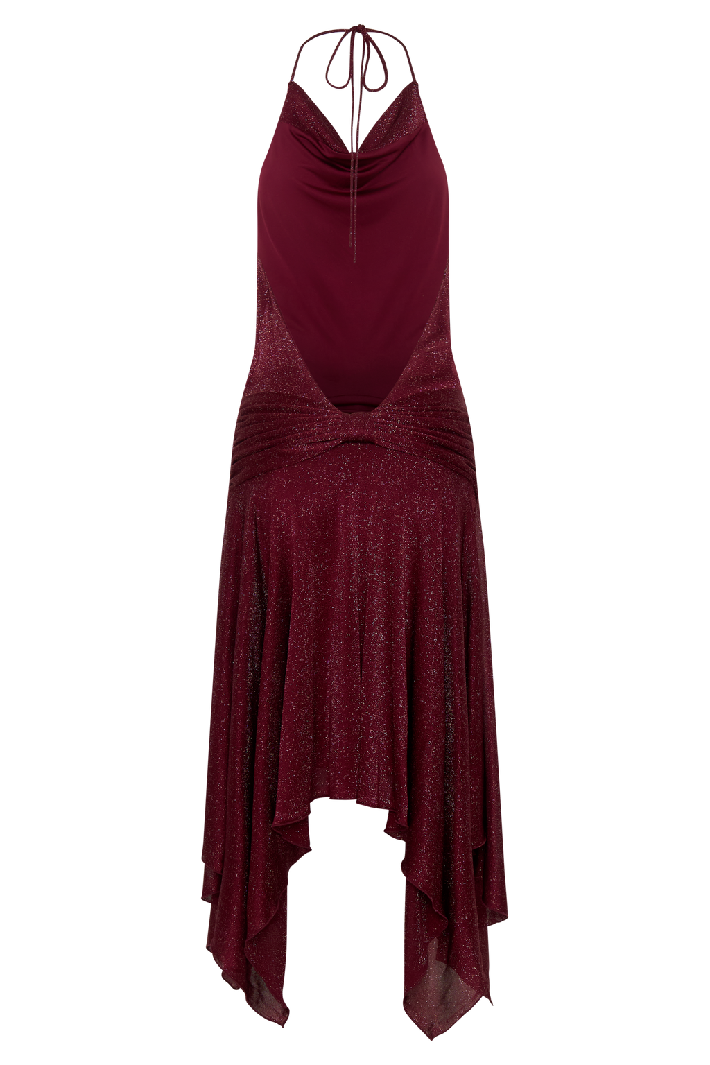 Sylvie Lurex Hankie Midi Dress in Wine – Chic&Drifts