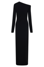 Thalyn Crepe Maxi Dress With Split in Black – Chic&Drifts