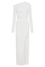 Thalyn Crepe Maxi Dress With Split in Black – Chic&Drifts