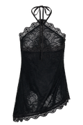 Theodosia Asymmetric Lace Halter Top in Black – Chic&Drifts