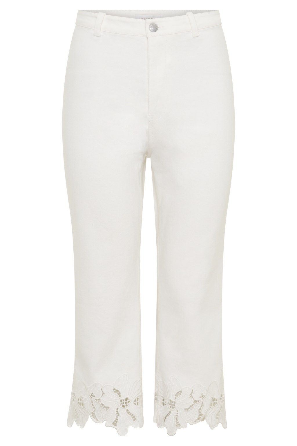 Tillie Flower Embroidery Denim Capris in White – Chic&Drifts