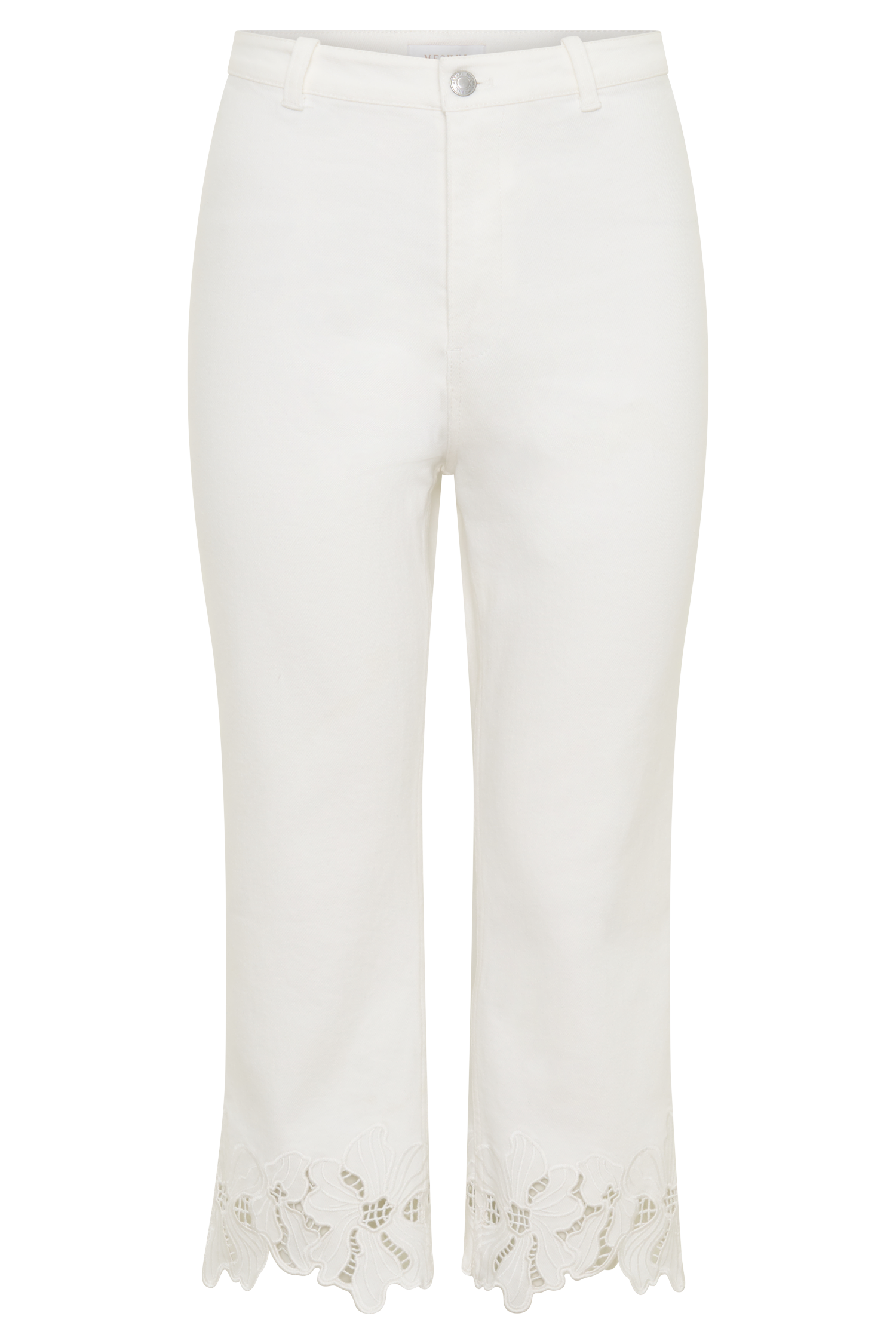 Tillie Flower Embroidery Denim Capris in White – Chic&Drifts
