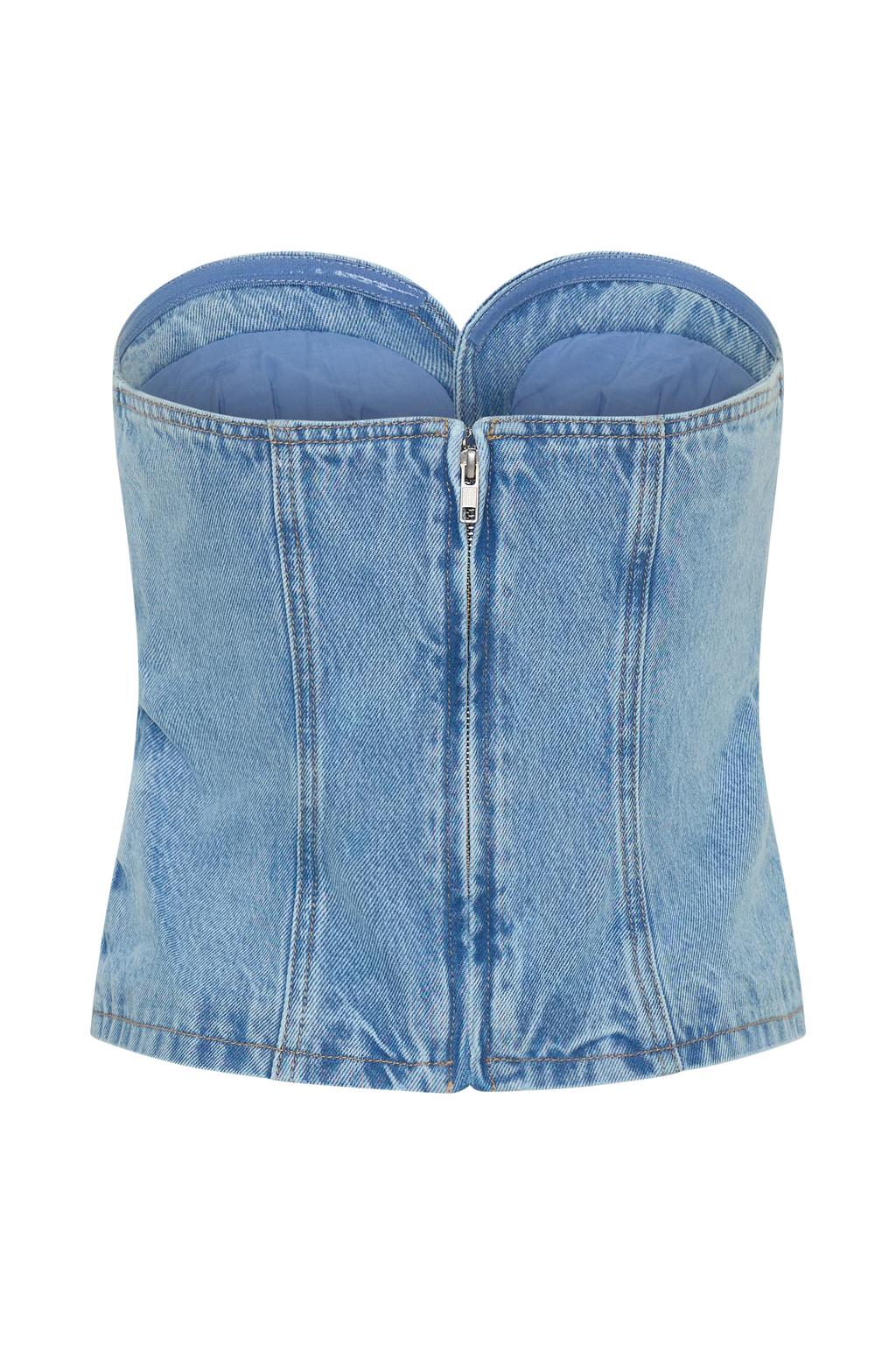 Tommy Strapless Denim Top With Buckle in Classic Blue – Chic&Drifts