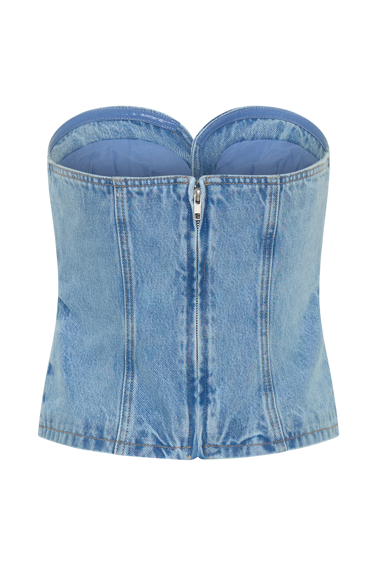 Tommy Strapless Denim Top With Buckle in Classic Blue – Chic&Drifts