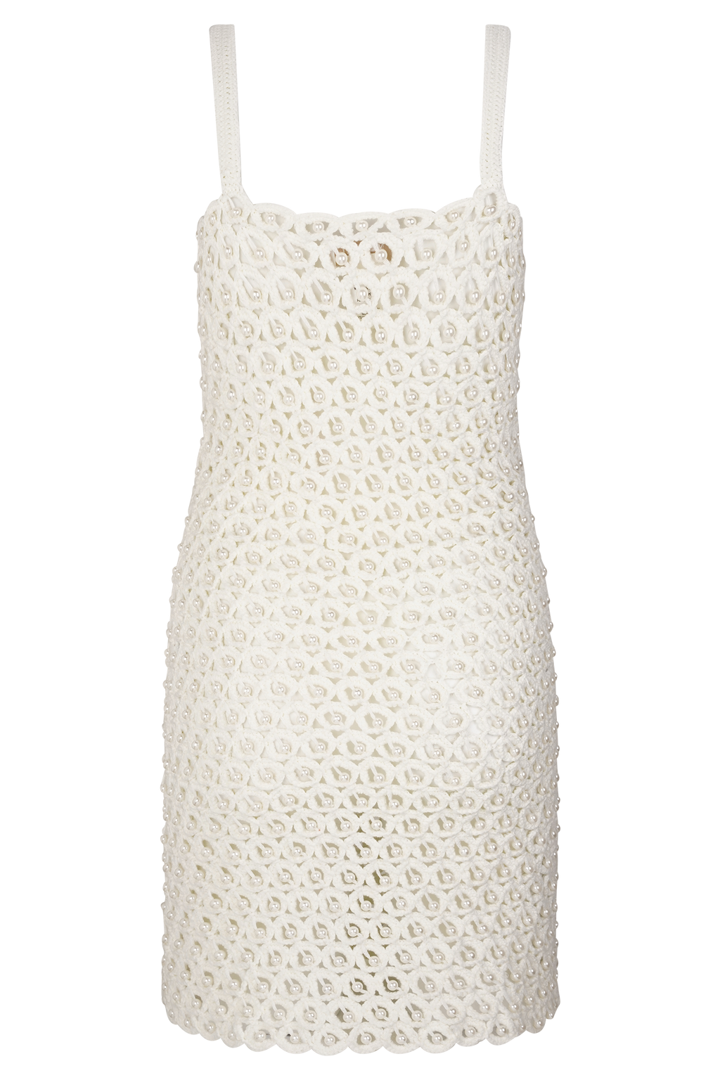 Vanessa Hand Crochet Pearl Mini Dress in Ivory – Chic&Drifts