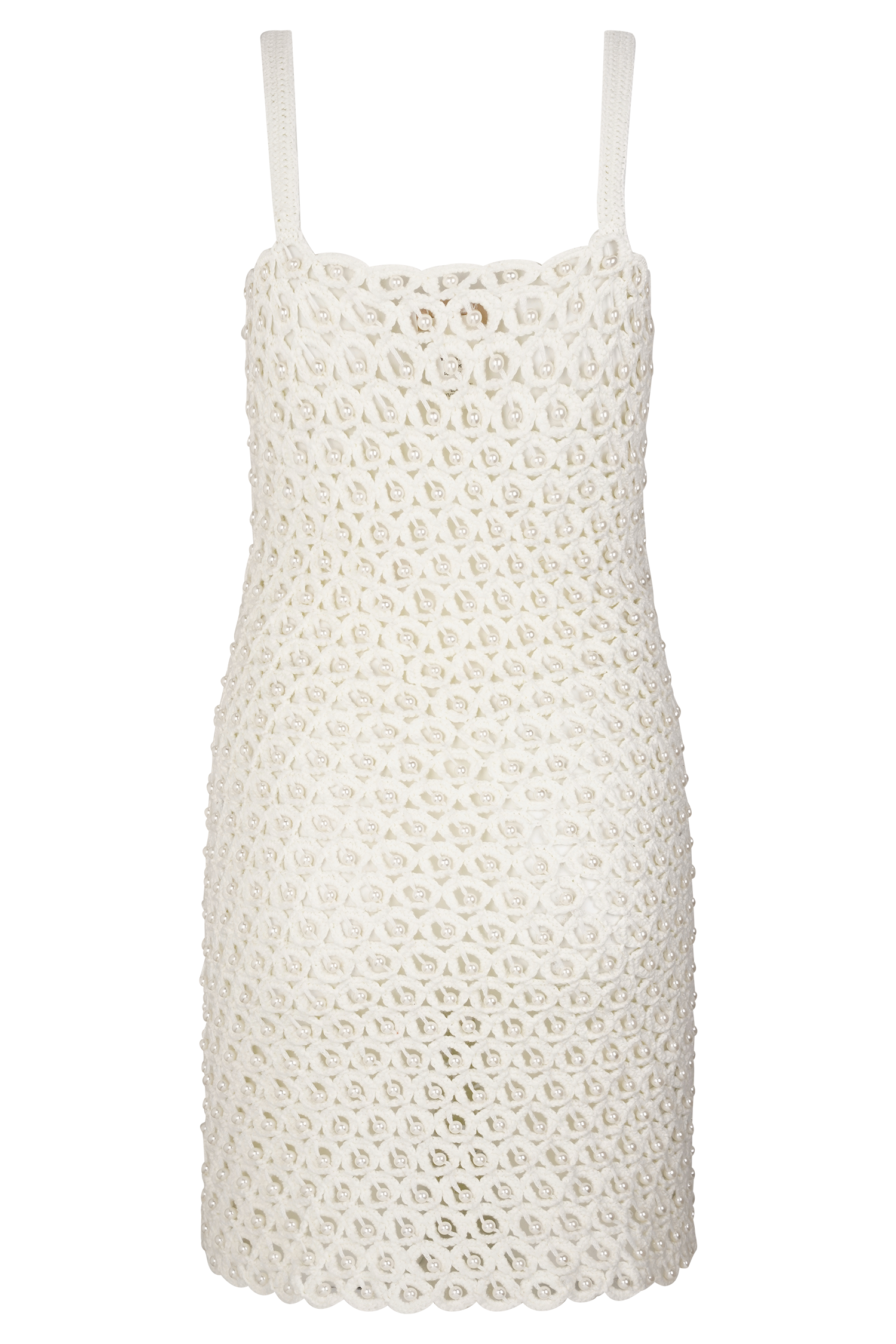 Vanessa Hand Crochet Pearl Mini Dress in Ivory – Chic&Drifts