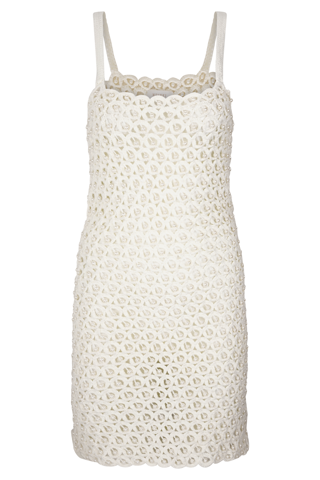 Vanessa Hand Crochet Pearl Mini Dress in Ivory – Chic&Drifts