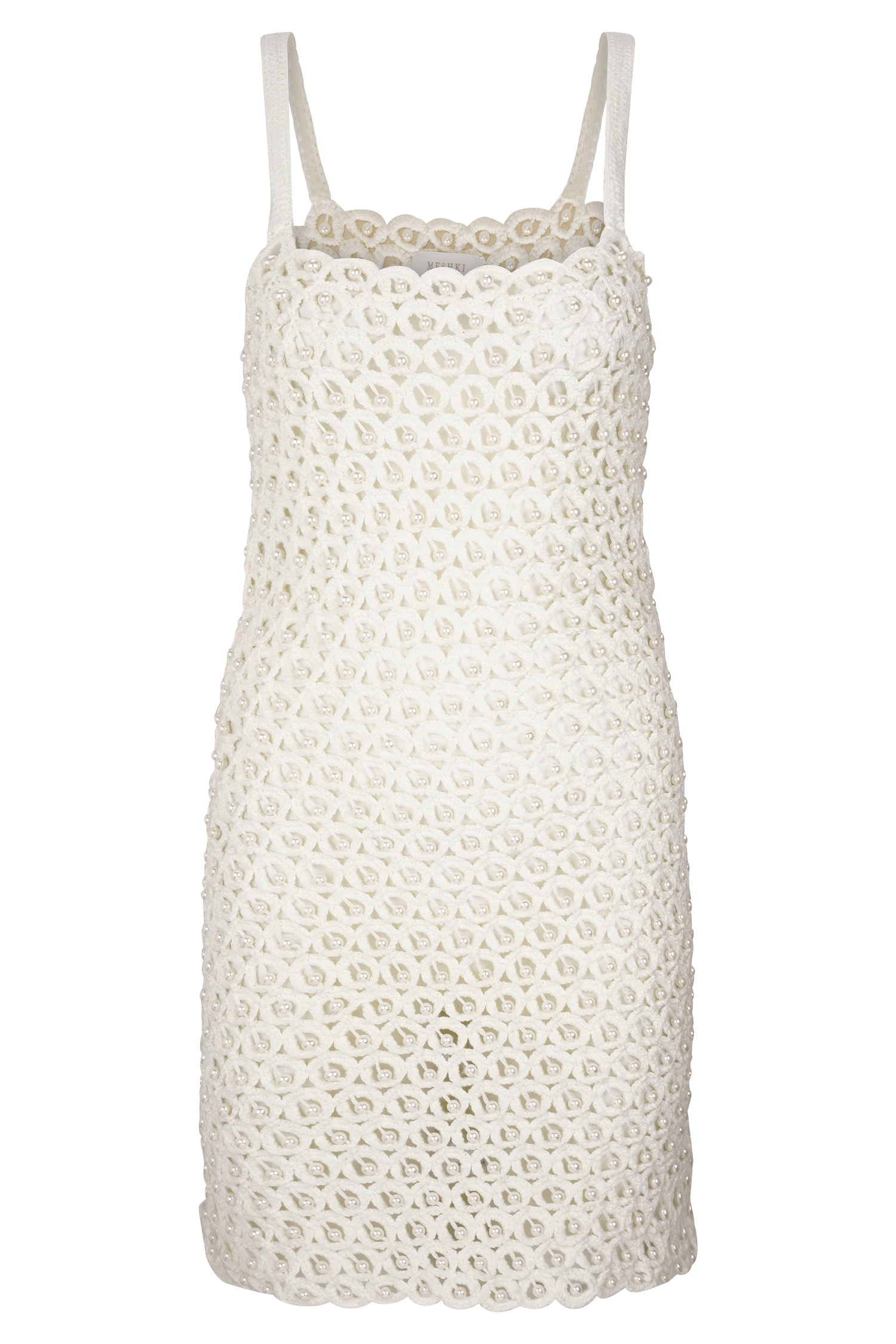 Vanessa Hand Crochet Pearl Mini Dress in Ivory – Chic&Drifts