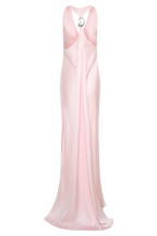 Winnie Halter Satin Maxi Dress With Hardware in Pale Pink – Chic&Drifts
