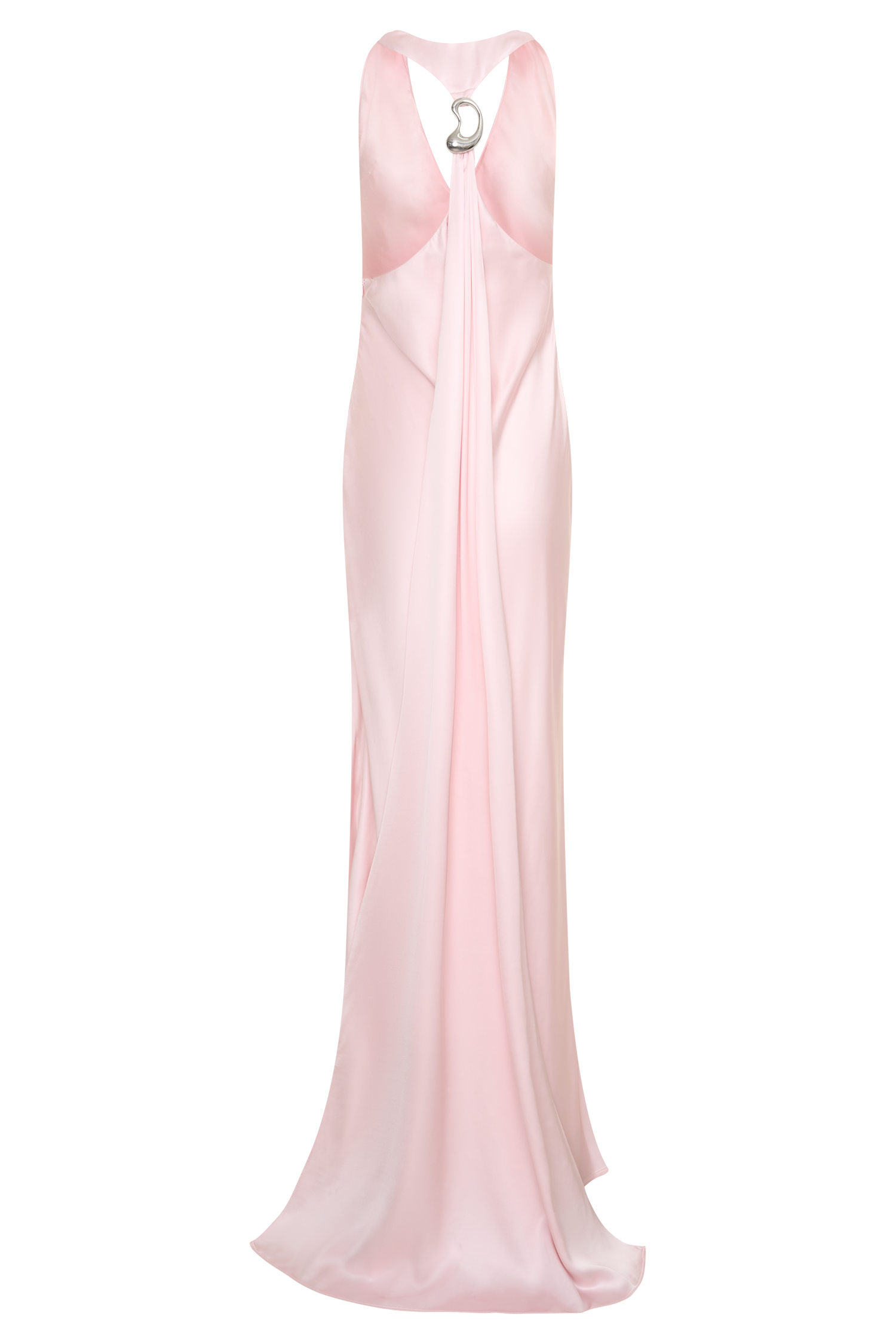 Winnie Halter Satin Maxi Dress With Hardware in Pale Pink – Chic&Drifts