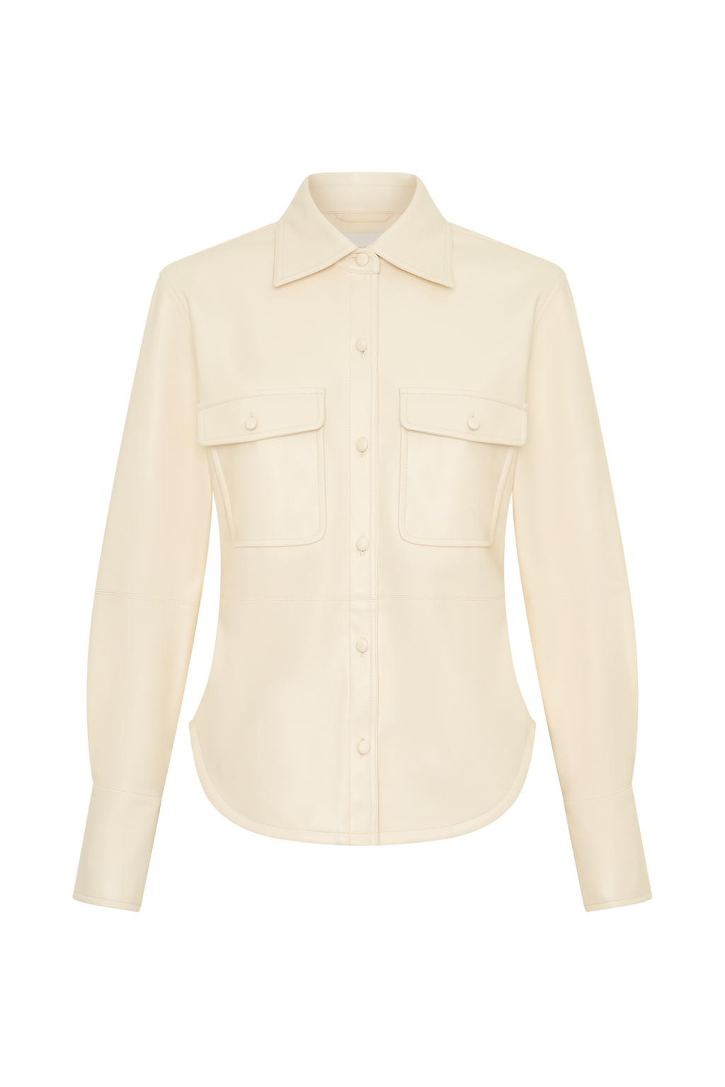 Winslet Faux Leather Shirt in Bone – Chic&Drifts