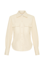 Winslet Faux Leather Shirt in Bone – Chic&Drifts