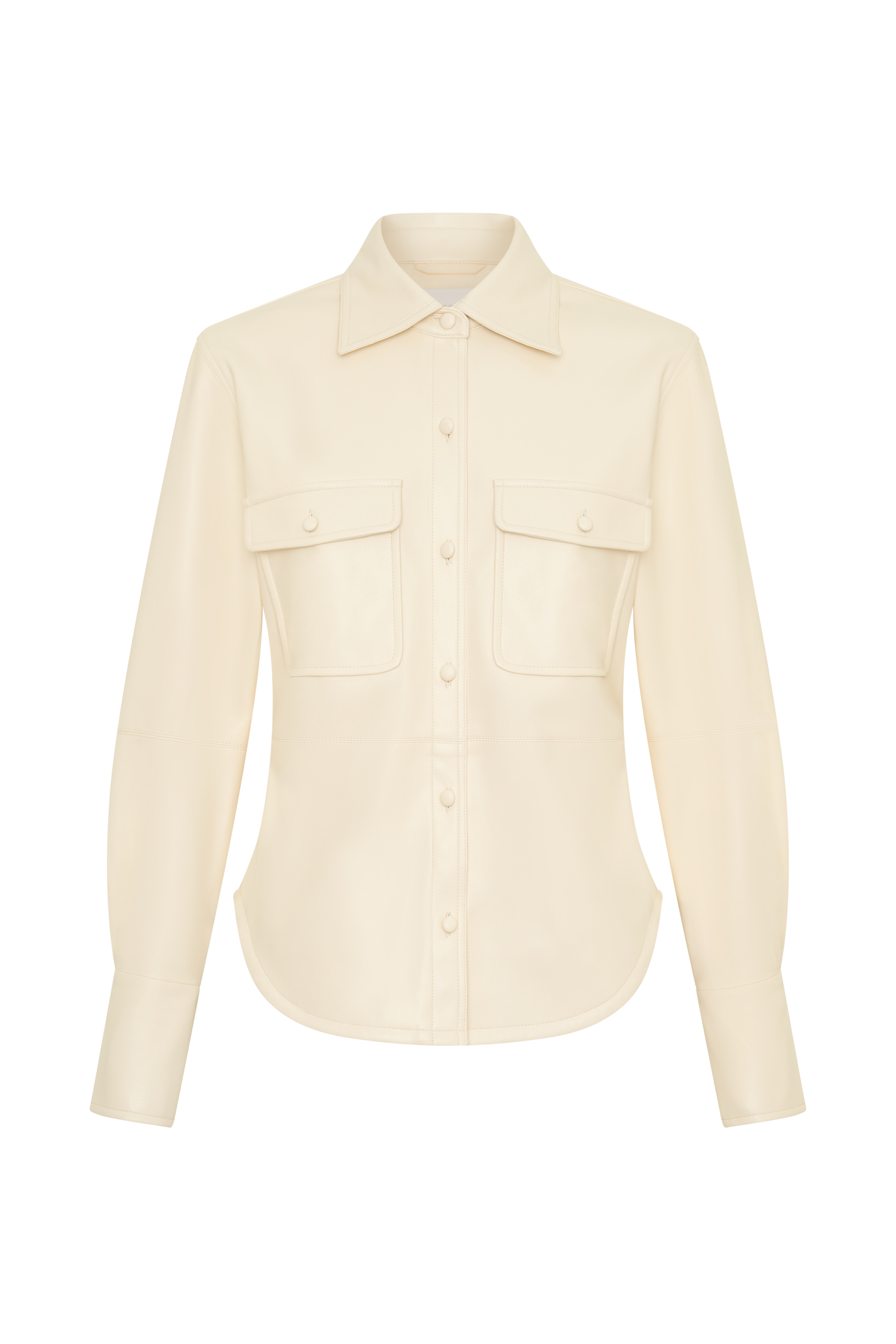 Winslet Faux Leather Shirt in Bone – Chic&Drifts
