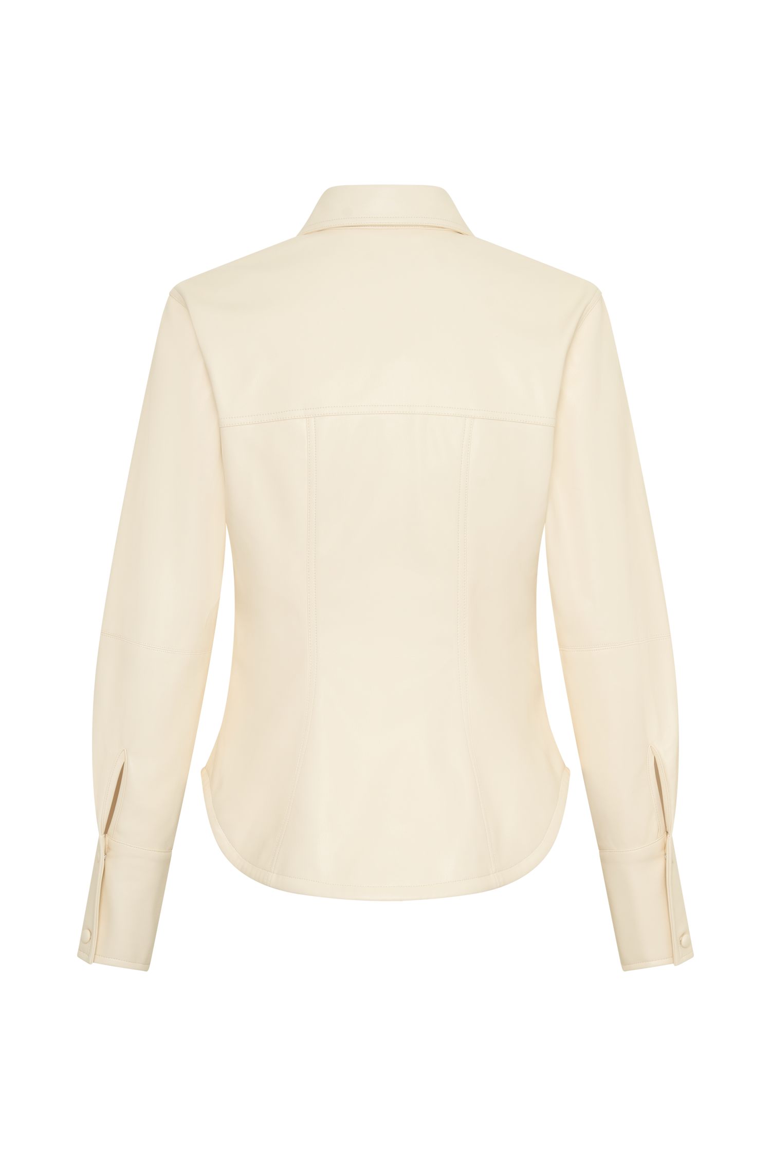 Winslet Faux Leather Shirt in Bone – Chic&Drifts