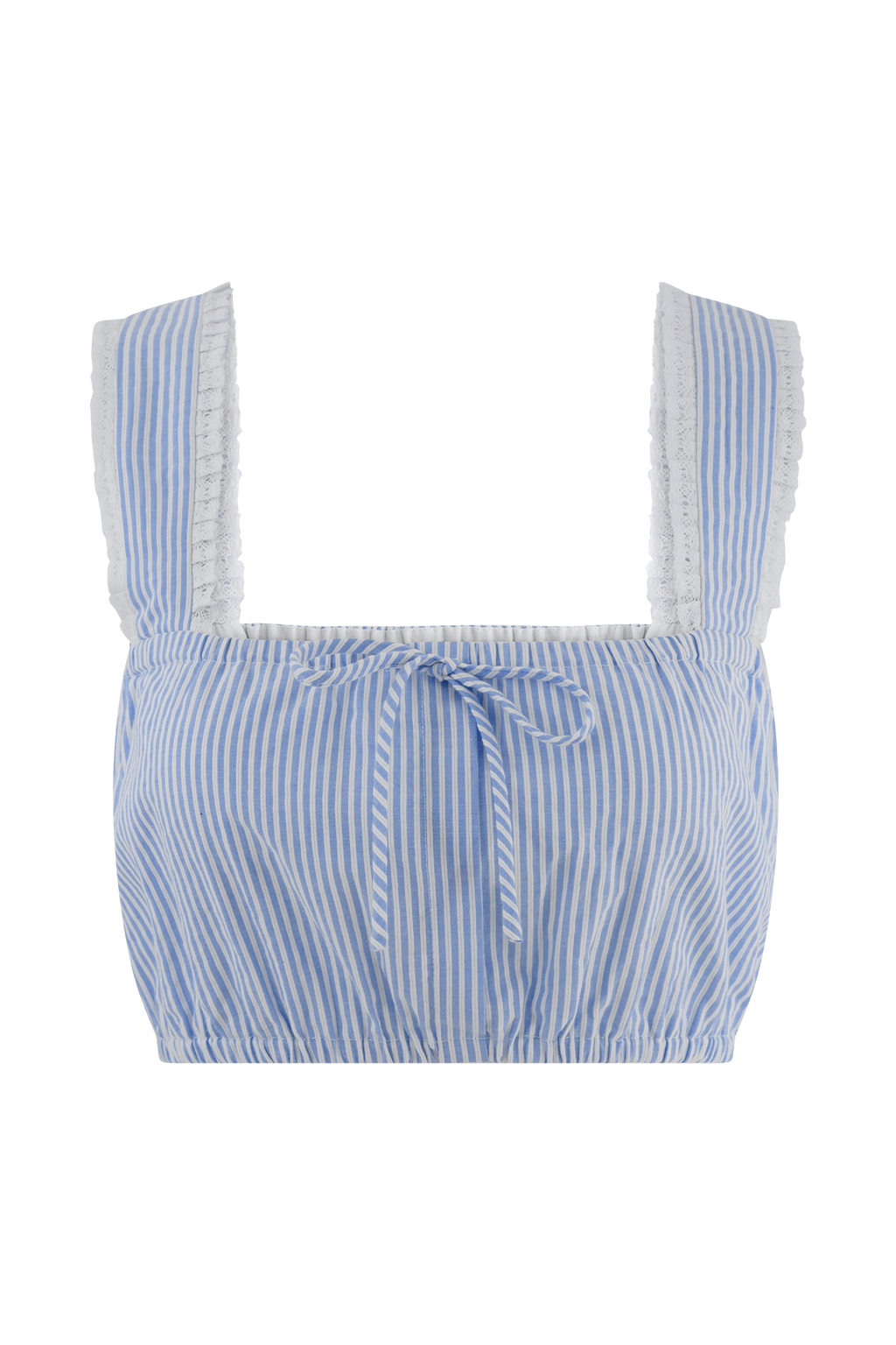 Gretel Sleeveless Crop Top in Blue Pinstripe – Chic&Drifts