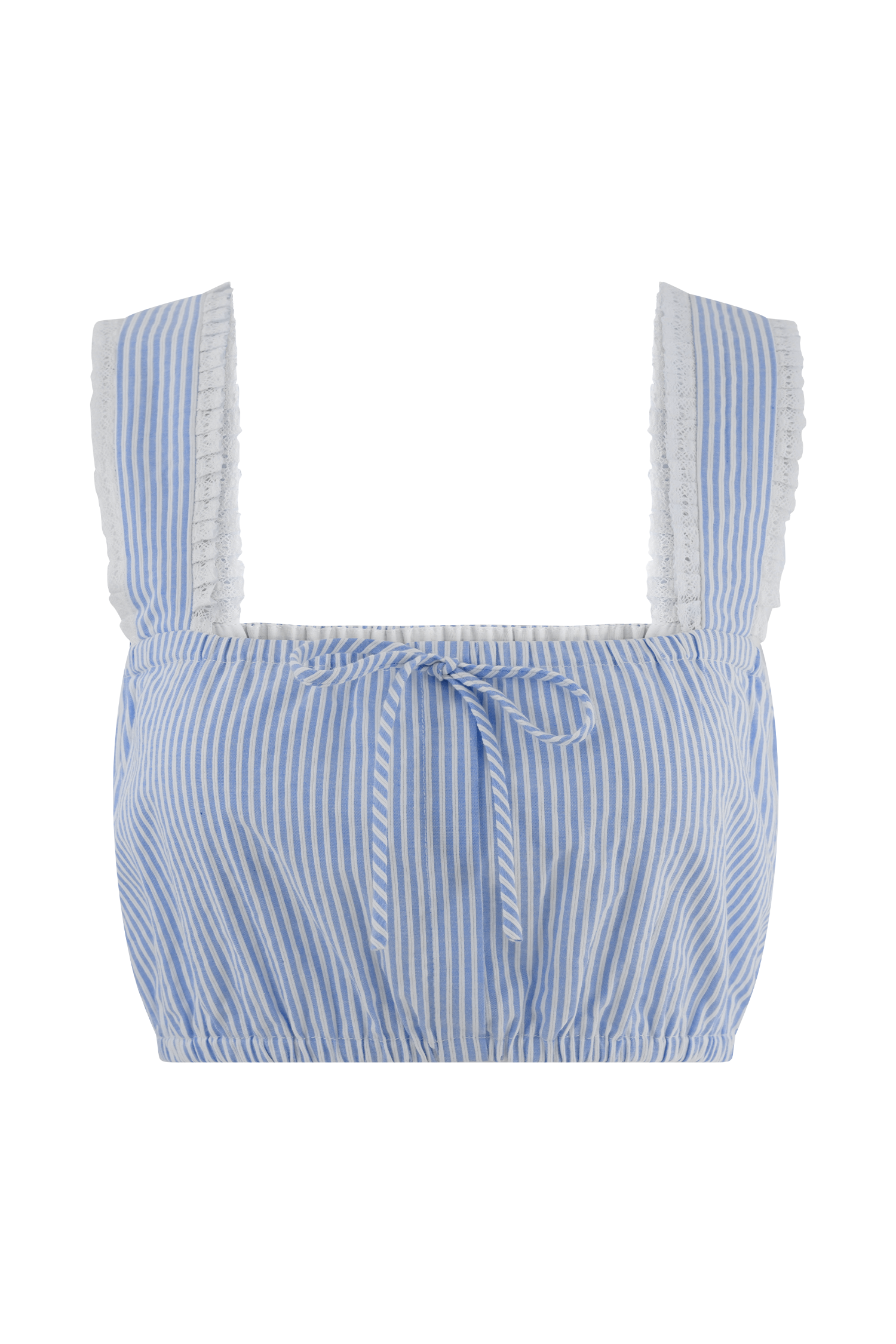 Gretel Sleeveless Crop Top in Blue Pinstripe – Chic&Drifts