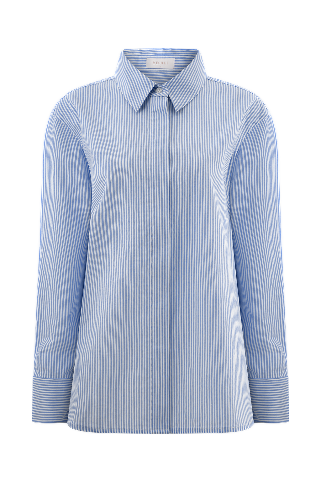 Hansen Oversized Shirt in Blue Pinstripe – Chic&Drifts