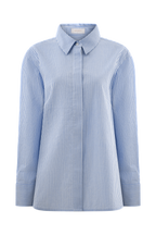 Hansen Oversized Shirt in Blue Pinstripe – Chic&Drifts