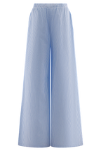 Hansen Wide Leg Pants in Blue Pinstripe – Chic&Drifts
