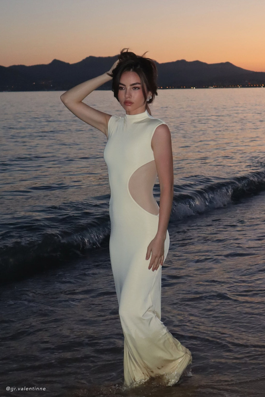 Massie Slinky And Mesh Maxi Dress in Lemon – Chic&Drifts