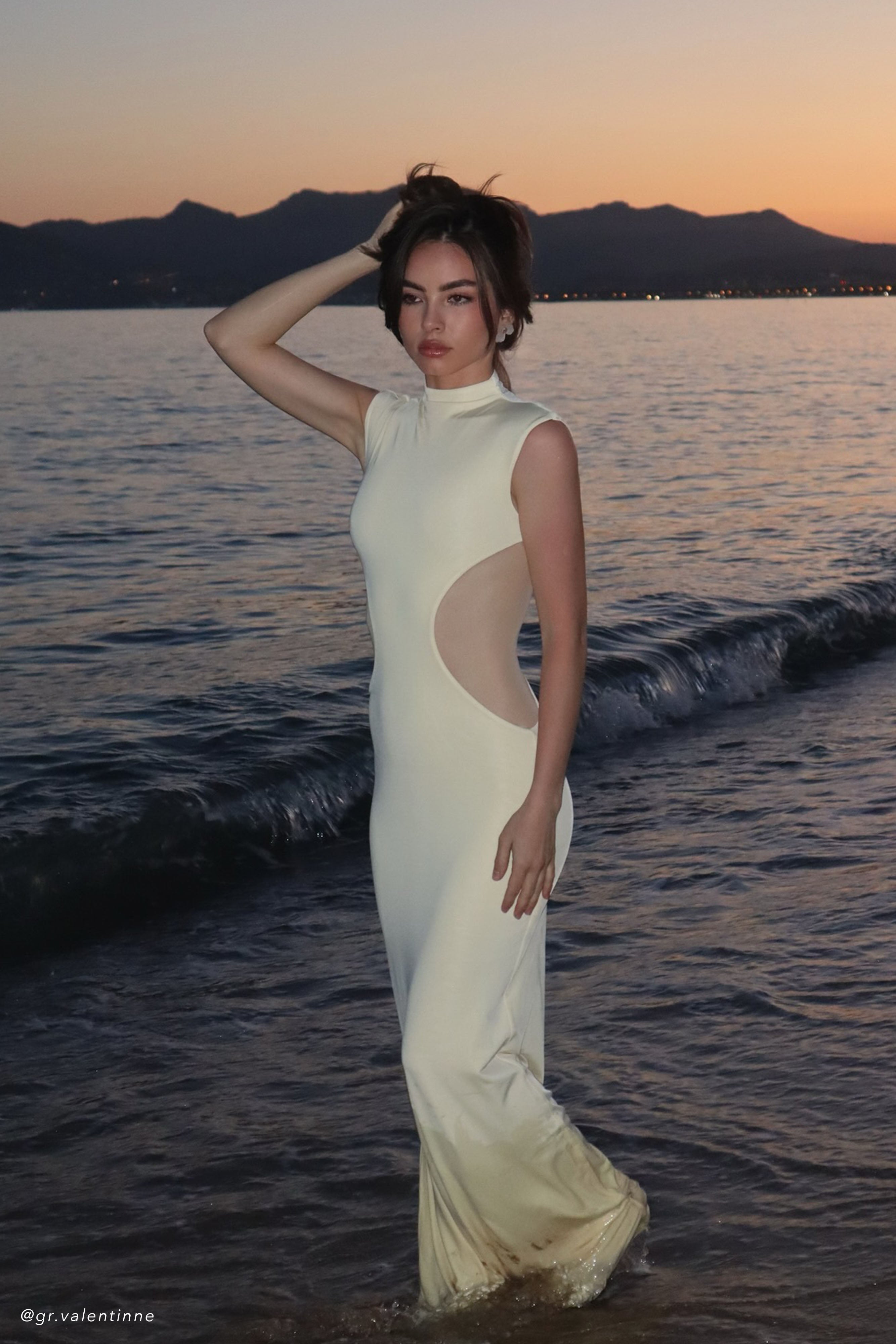 Massie Slinky And Mesh Maxi Dress in Lemon – Chic&Drifts