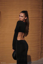 Vienna Slinky Cut Out Maxi Dress in Black – Chic&Drifts
