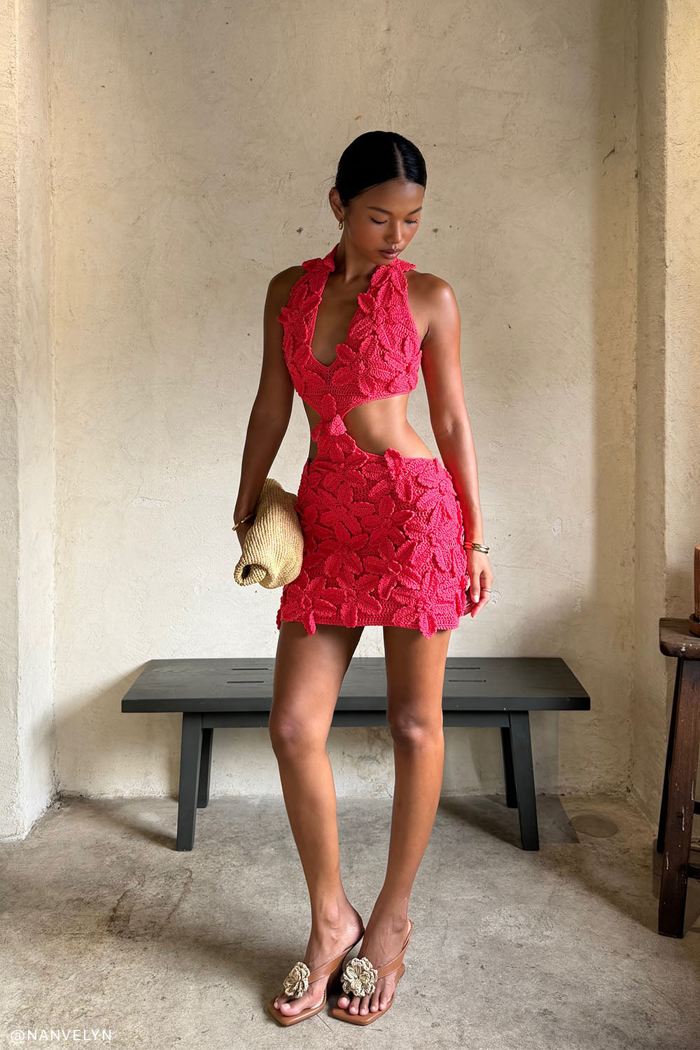 Jaylene Floral Crochet Mini Dress