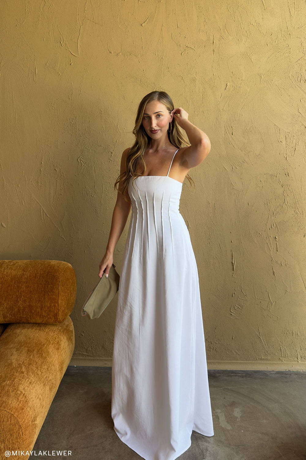 Sofie Pintuck Linen Maxi Dress