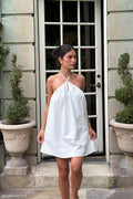 Sonja Keyhole Halter Cotton Mini Dress
