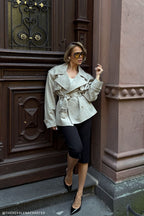 Alden Short Trench Jacket in Pebble – Chic&Drifts