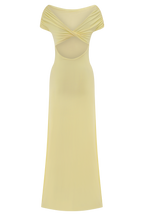 Imogen Off Shoulder Slinky Maxi Dress in Lemon – Chic&Drifts