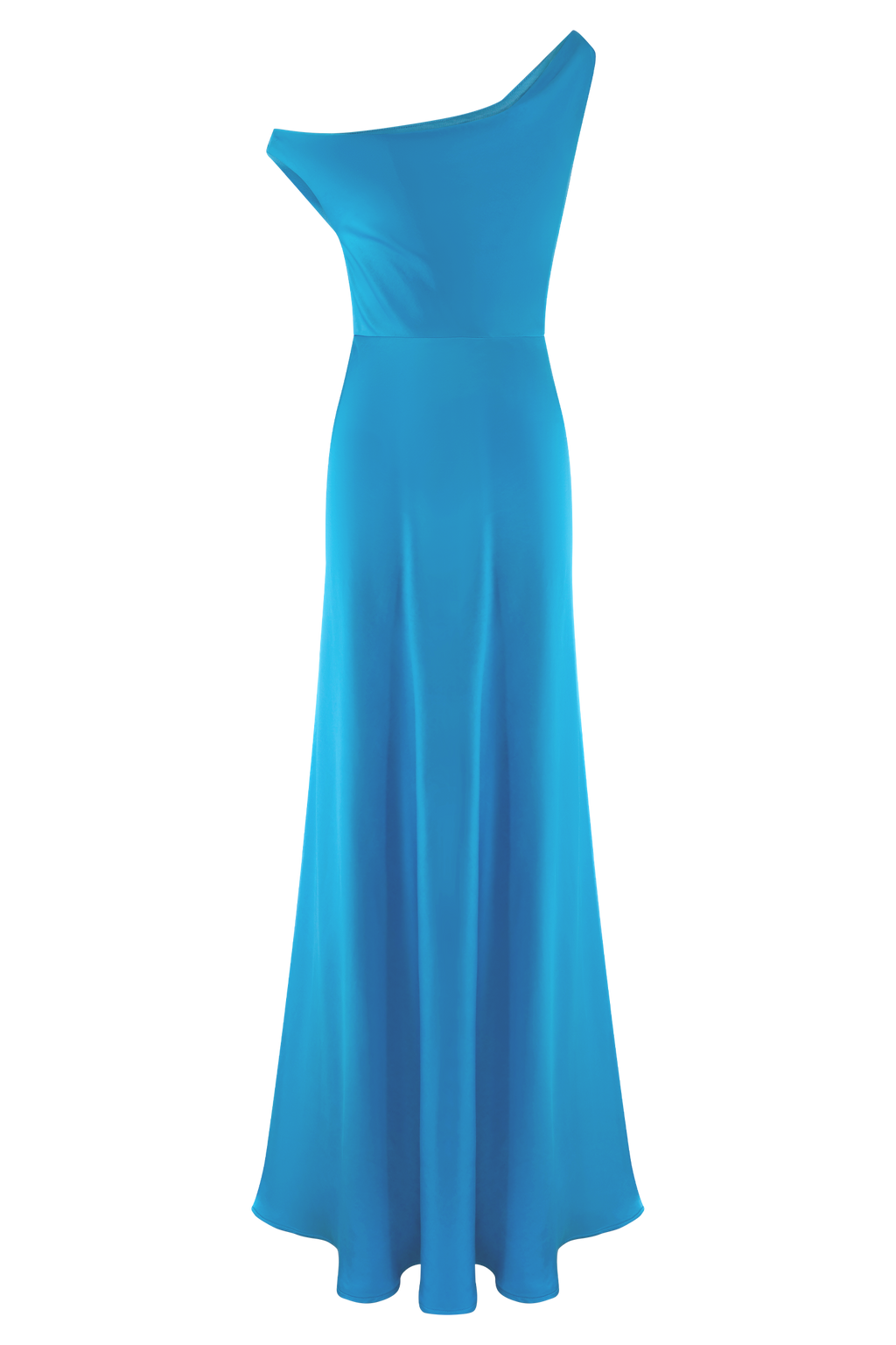 Jacinta One Shoulder Maxi Dress in Cyan Blue – Chic&Drifts