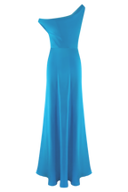 Jacinta One Shoulder Maxi Dress in Cyan Blue – Chic&Drifts