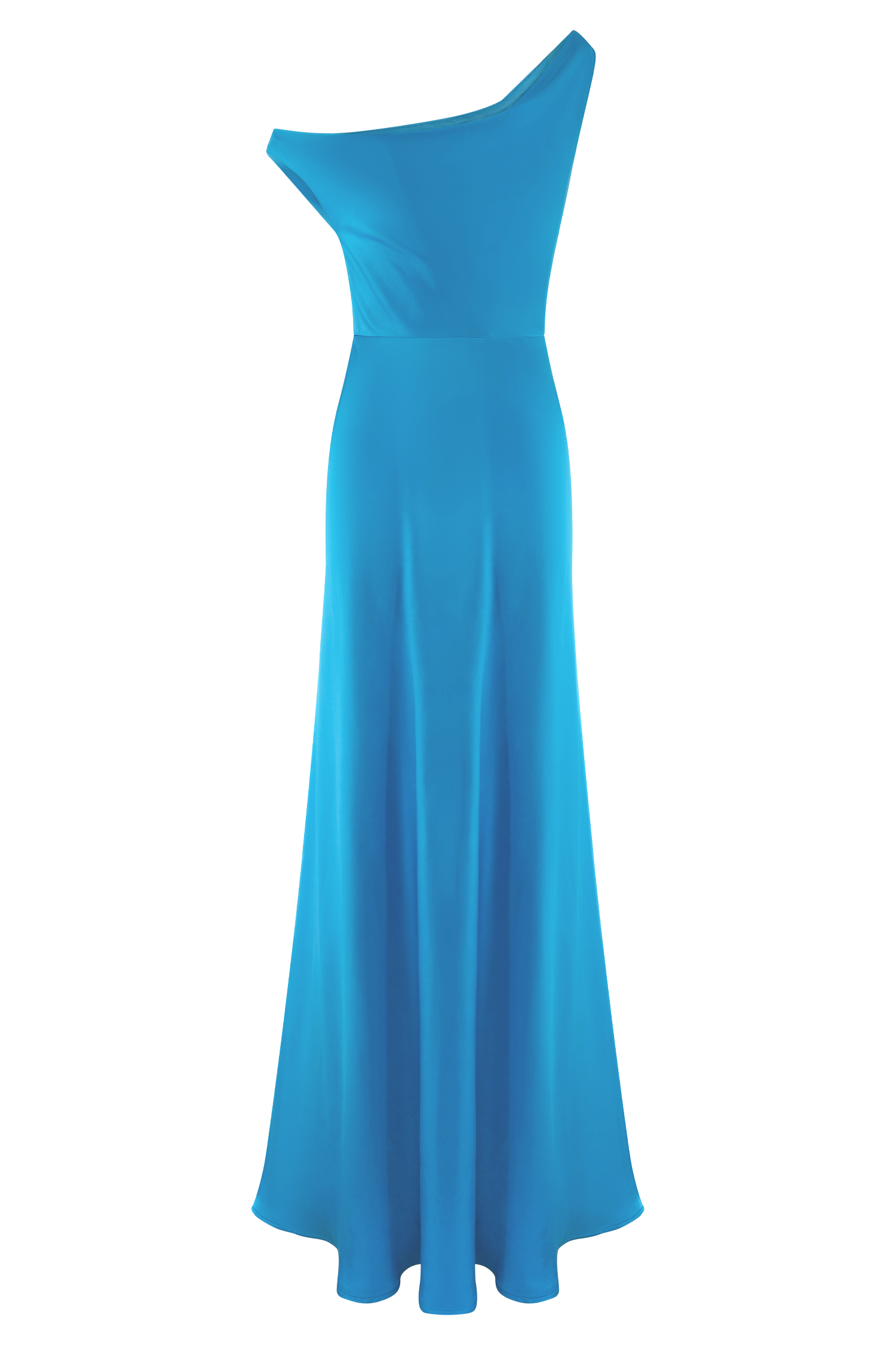 Jacinta One Shoulder Maxi Dress in Cyan Blue – Chic&Drifts