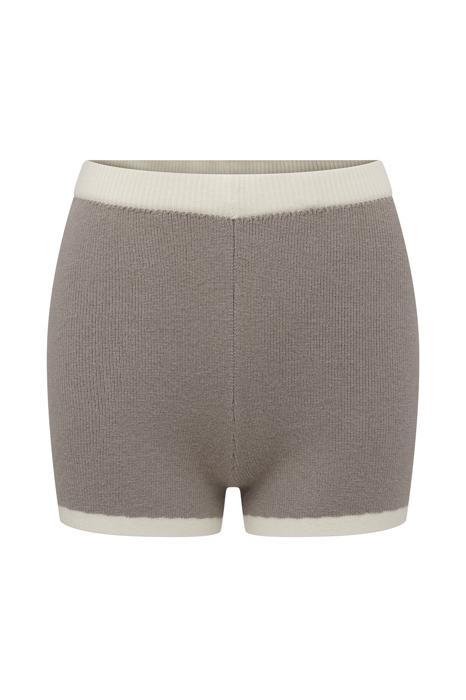 Julianne Contrast Knit Shorts in Pebble/Ivory – Chic&Drifts