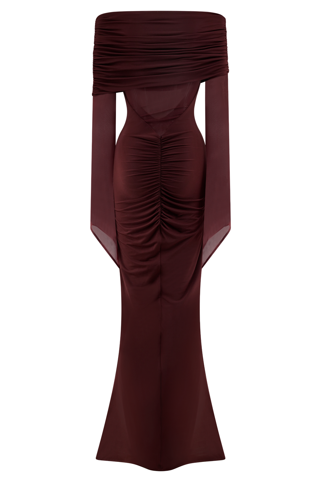 Kaitlin One Shoulder Slinky And Mesh Maxi Dress