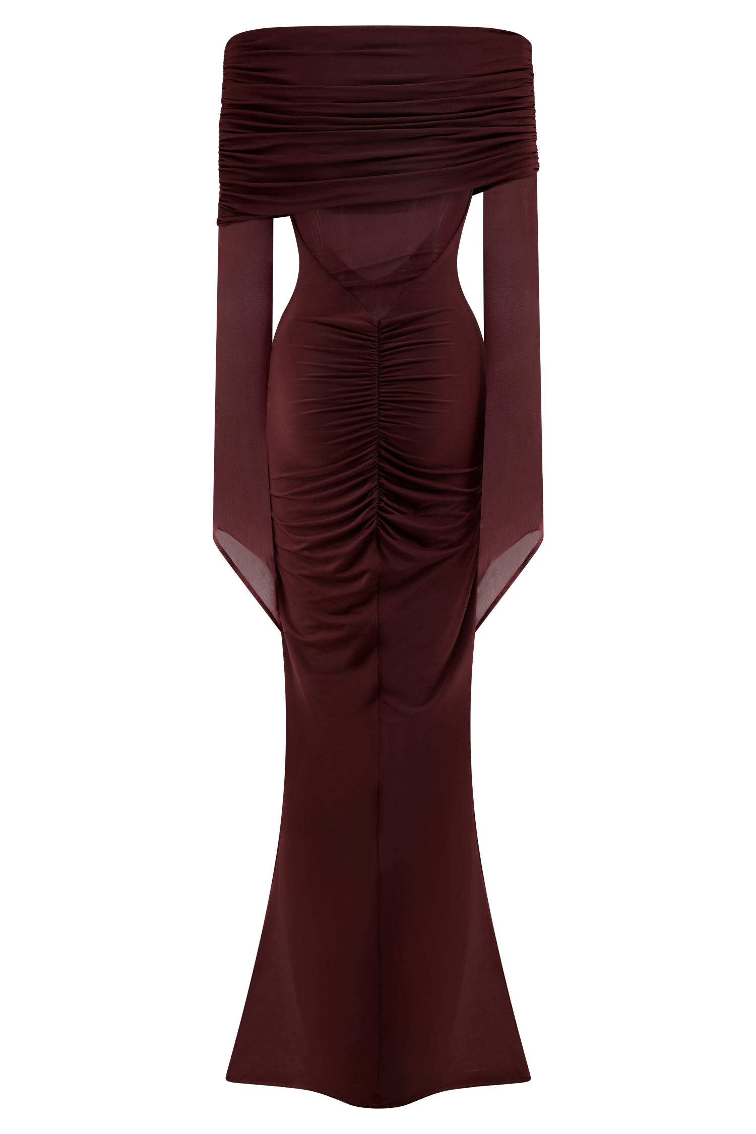 Kaitlin One Shoulder Slinky And Mesh Maxi Dress
